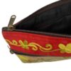 Dames polstas suède leer - bruine tas met handborduurwerk in geel en rood - Thumbnail Image 3