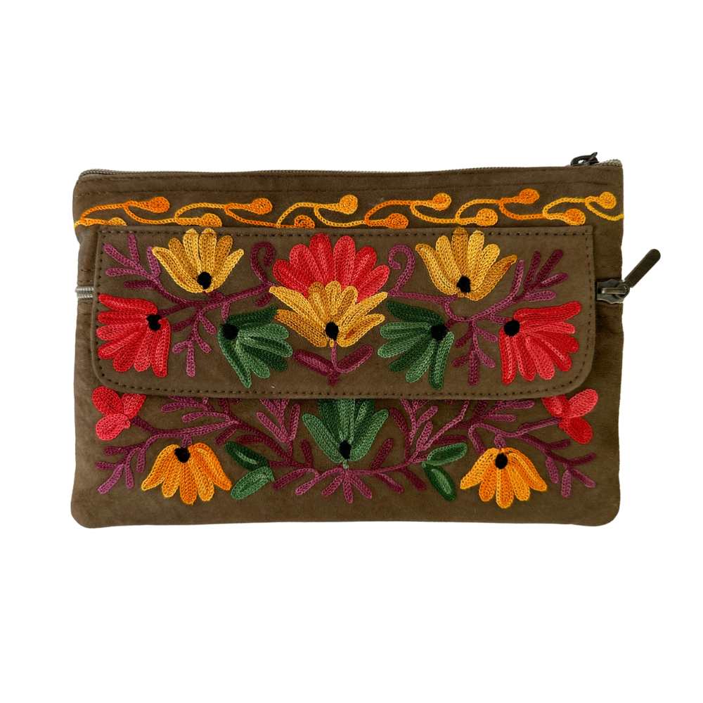 Luxe clutch - bruin suède leren clutch