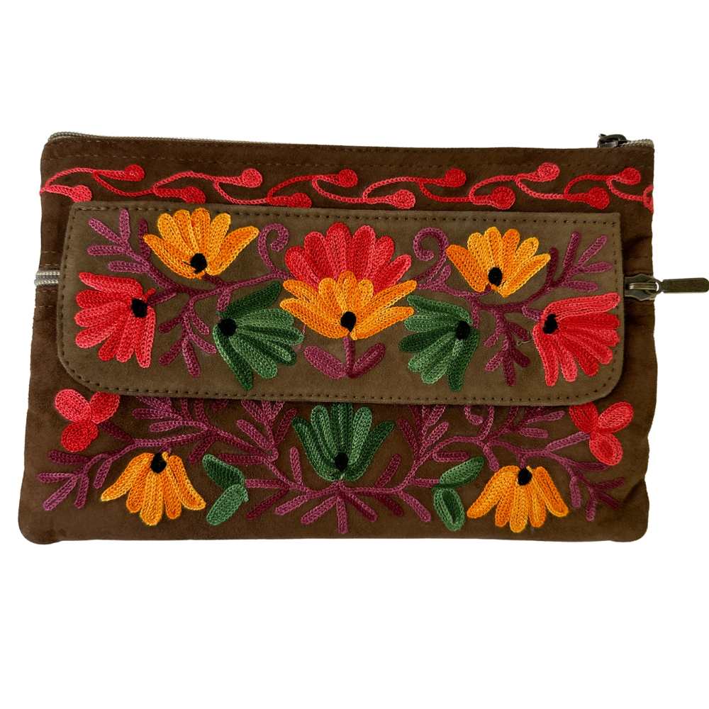 Luxe clutch - bruin suède leren