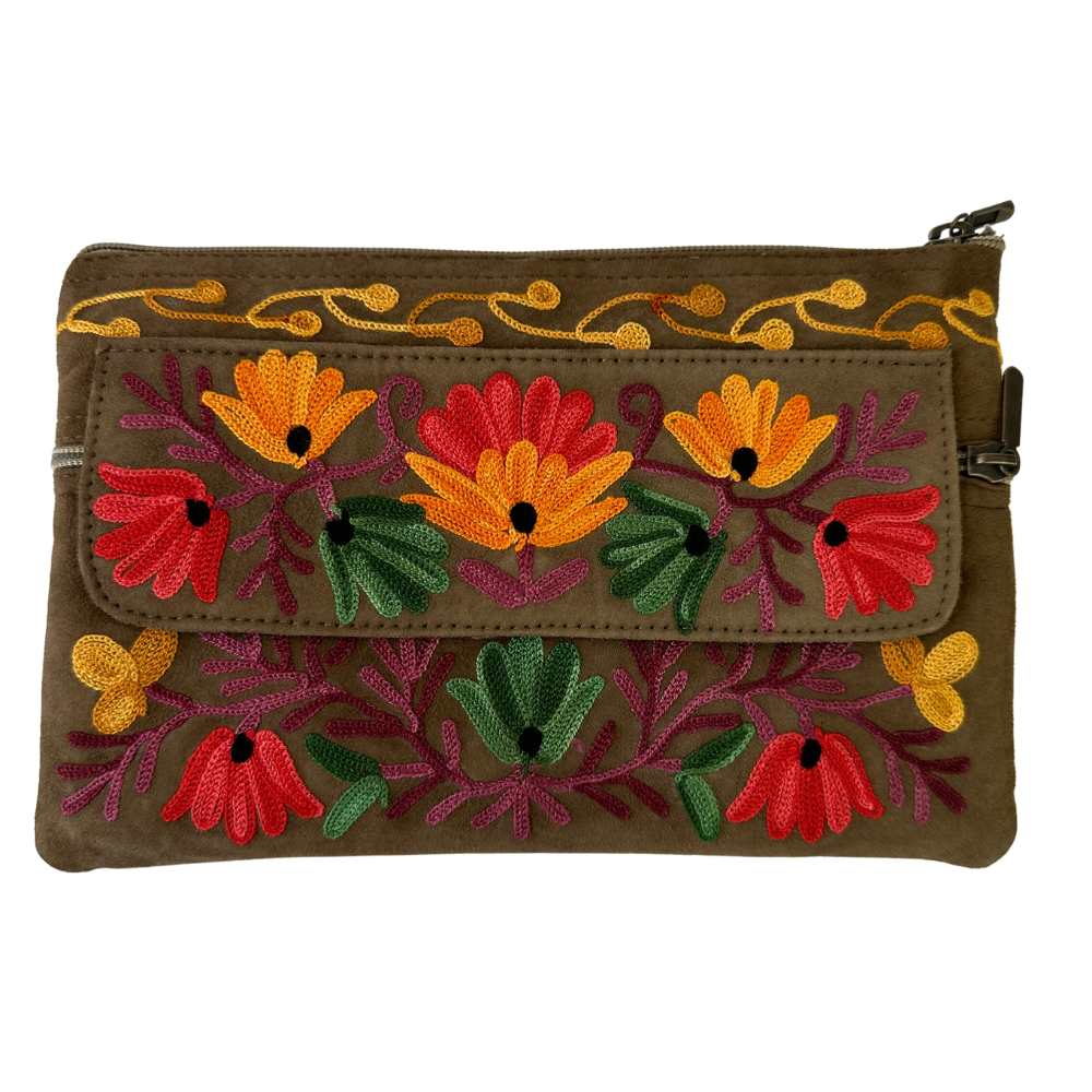 Luxe clutch - bruin suède leren clutch