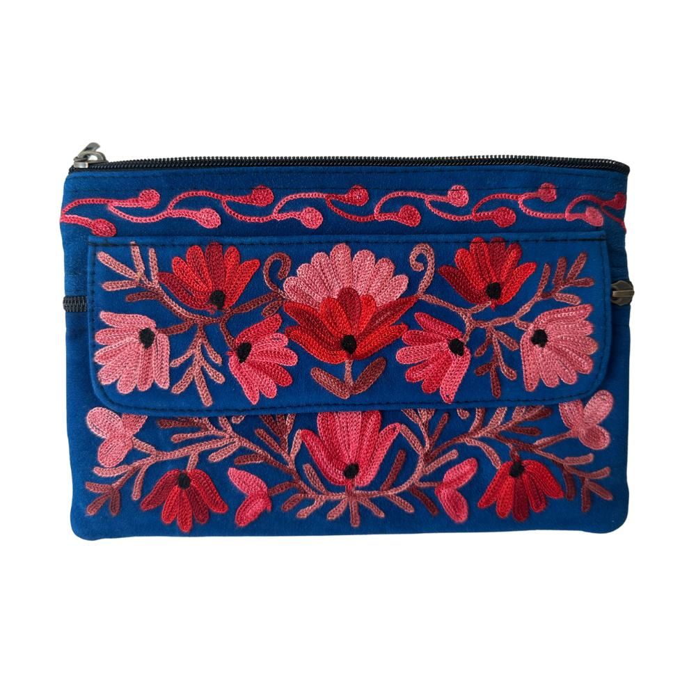 Luxe clutch - blauw suède leren clutch